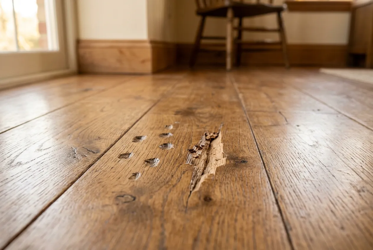 Dents & Gouges on a hardwood floor