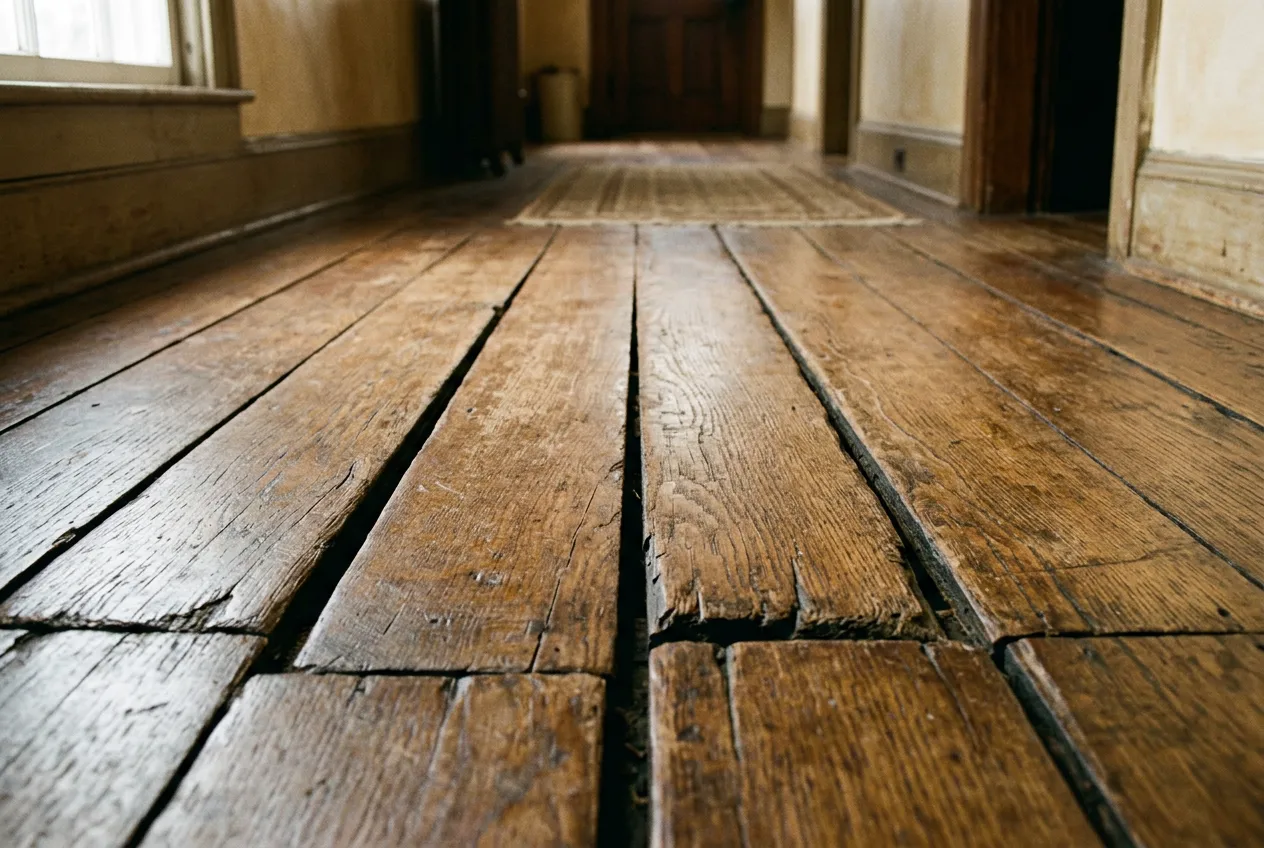 Gaps Between Boards on a hardwood floor